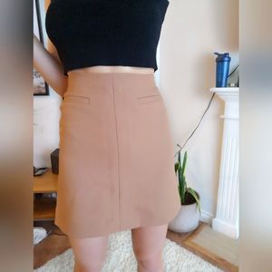 High-waisted beige skirt